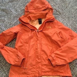 Salmon Color North Face Rain Jacket